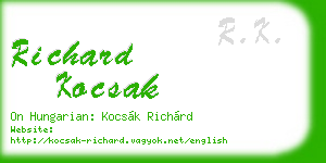 richard kocsak business card