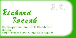 richard kocsak business card